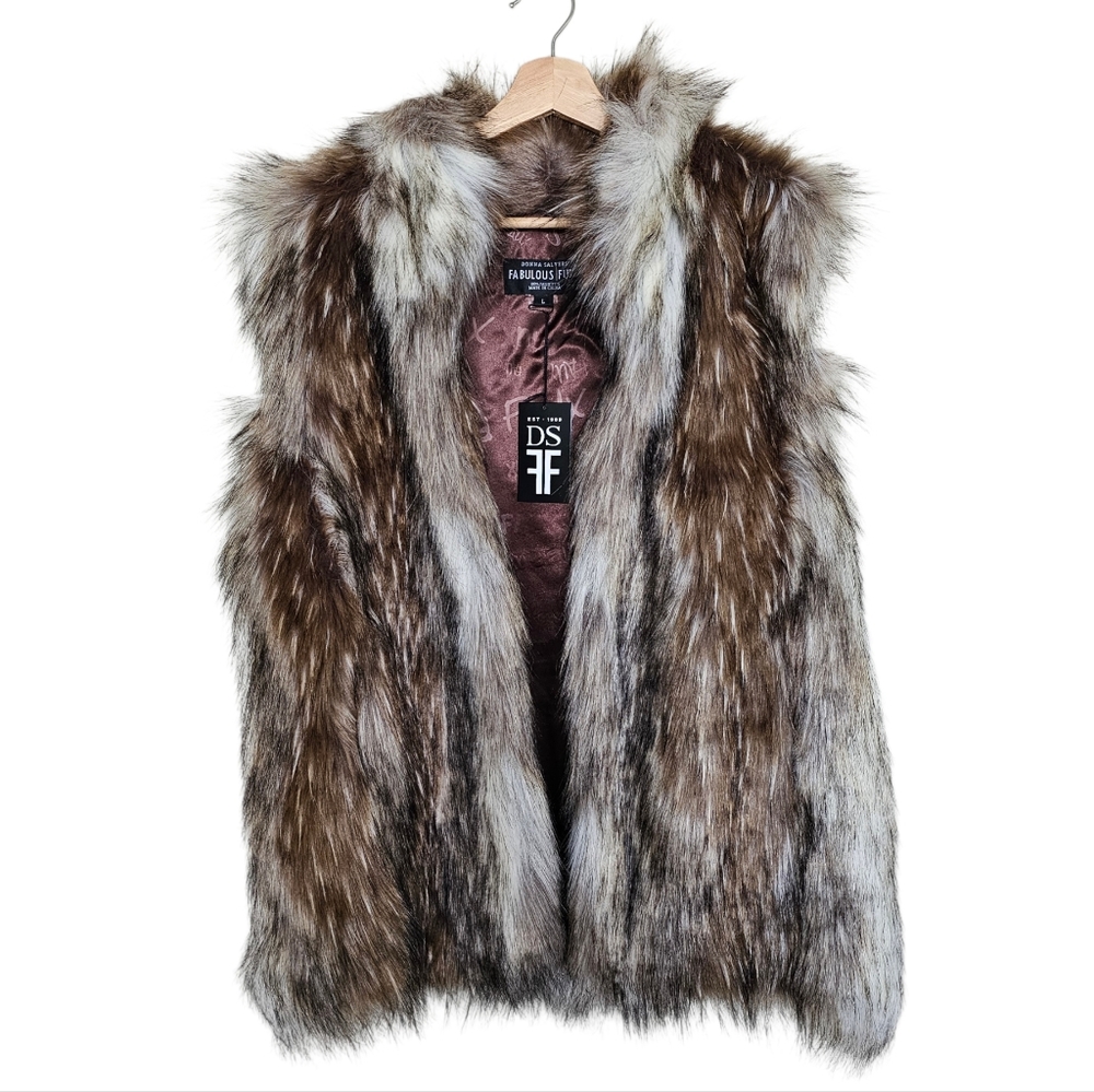 Fabulous Furs Women's Faux Fur Vest - Brown